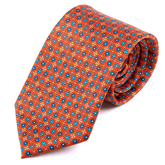 Dark Orange Brick Lane Mosaic Print Tie